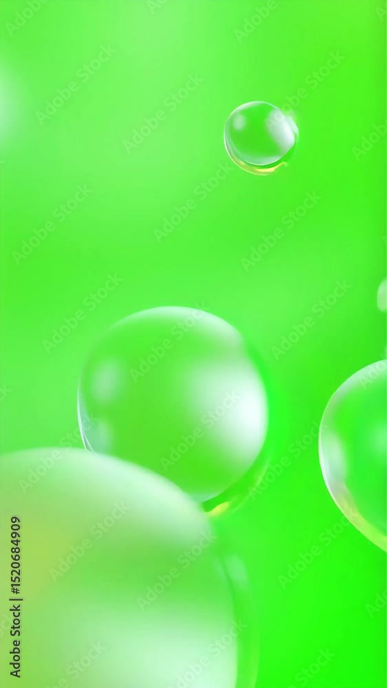 Poster Abstract Green Bubbles Floating and Merging in Slow Motion