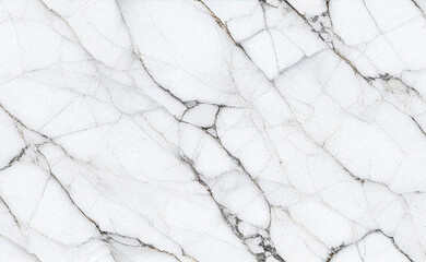 Seamless marble texture with flowing vein-like patterns in white and gray tones. Glossy and polished surface with ultra-detailed, hyper-realistic stone details for elegant, modern design use.

