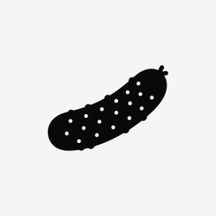 Download a clean and detailed cucumber vector silhouette. Perfect for farm logos, organic food packaging, botanical illustrations, garden designs, and healthy eating graphics. Scalable and easy to use