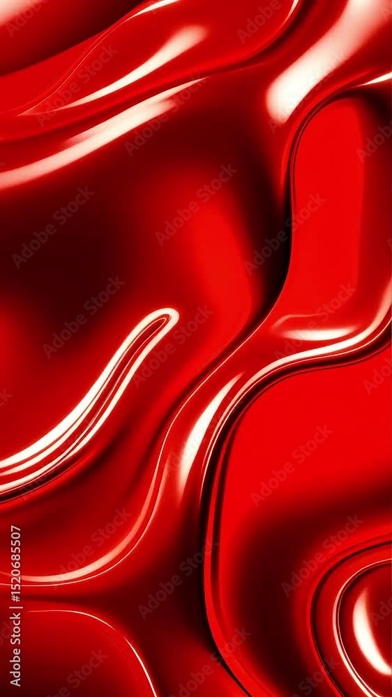 Poster abstract red liquid motion: dynamic waves and curves