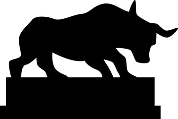 황소 조각상 실루엣