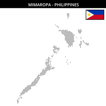 Small circular dotted map of mimaropa in Philippines