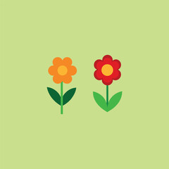 vector illustration of a red flower