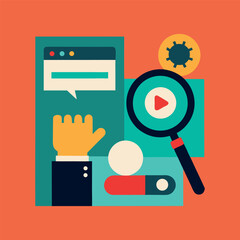 magnify hand search web bar technology