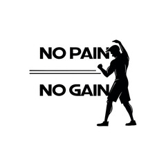 NO PAIN, No GAIN typography with abstract image