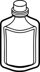 Toner Bottle Outline Vector Illustration, Line Art
