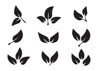 Green leaves plant eco logo symbol. Leaf icon set.  Collection green leaf. Vector illustration eps 10