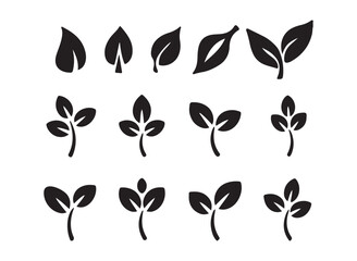 Leaves vector icon. Elements design for natural, eco, bio, vegan labels. Vector illustration eps 10