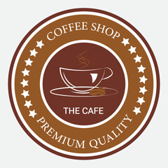 Vintage Coffee Shop Logo Badge – Coffee Branding Logo – Premium Café Emblem Design