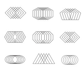 set of abstract geometric shapes