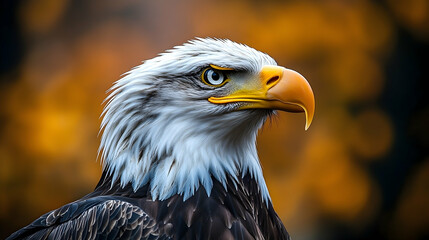 Obraz premium Close-up portrait of a bald eagle.