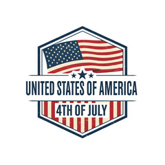 Classic USA 4th of July visuals Independence Day Emblem Design

