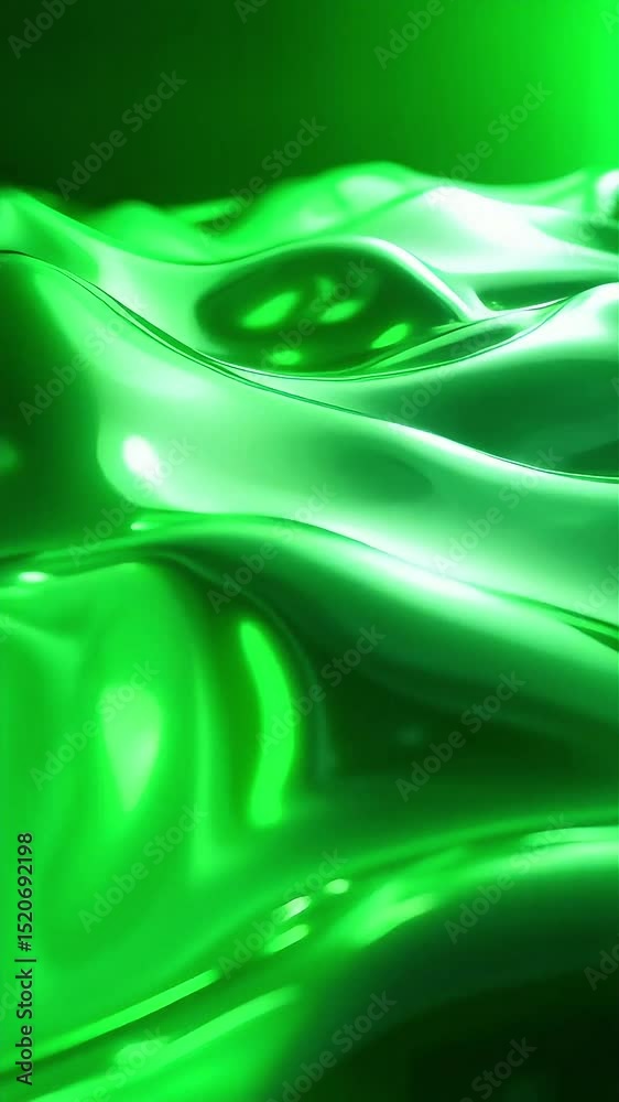 Aufkleber abstract green liquid wave motion: dynamic fluid simulation