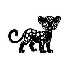 Cute Cartoon Leopard Cub with Spots