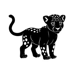 Cute Cartoon Leopard Cub with Spots