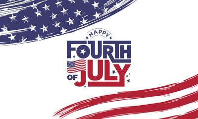 4th of July Independence day vector poster banner. 
USA patriotic American flag background border corner for Web Banner, Social Media, Sale, Promotion, Event, Party, Marketing, Advertising, USA