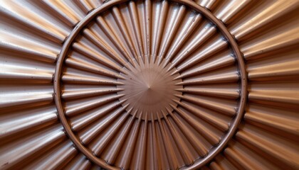 Intricate Geometric Metal Design Featuring Radiating Lines in Circular Arrangement