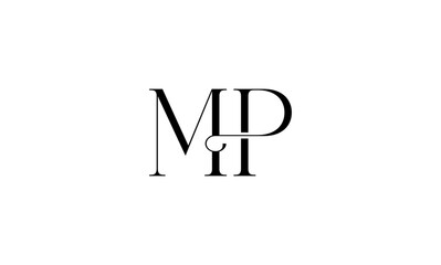 MP initial letters, monogram logo
