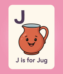 Adorable Jug Illustration for J is for Jug Alphabet Flashcard