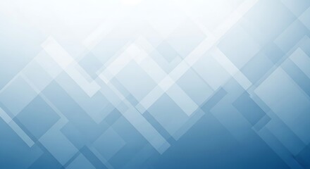 Obraz premium Abstract Blue and White Geometric Background with Overlapping Squares and Rectangles