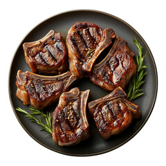 Lamb chops on a plate