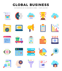Global Business icon pack for your website. mobile. presentation. and logo design.