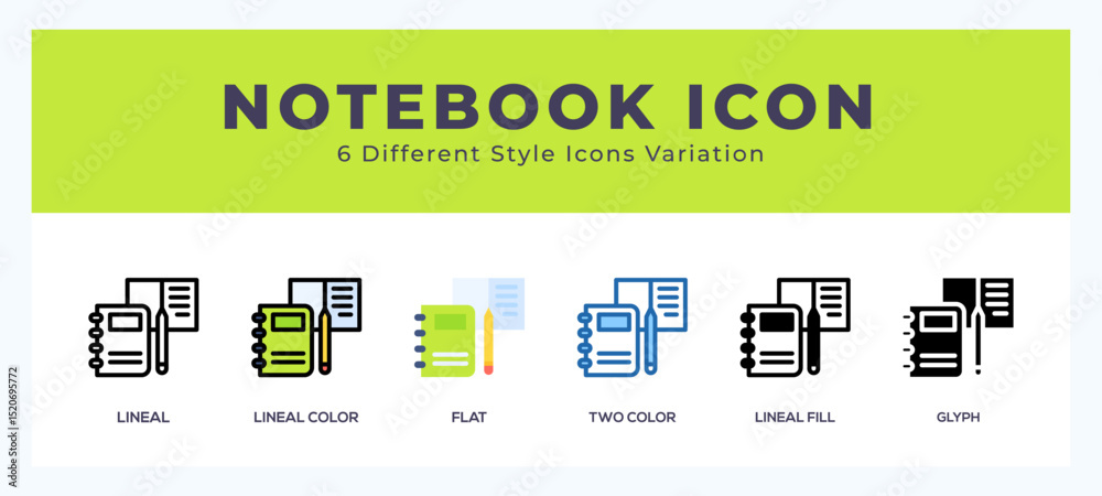 Aufkleber notebook set of vector icon. for web. and mobile app