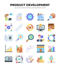 Product Development Icons. A Collection of 25 Colorful Icons for Business