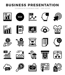 icons set. Business Presentation for web. app. vector illustration.