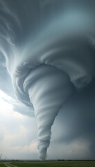very large tornado cloud in the sky