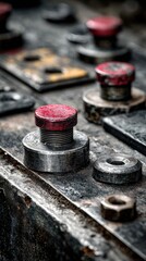 Polished metal machinery components in abstract close-up, showcasing precision engineering and industrial elegance.