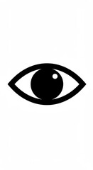 Obraz premium Black Eye Icon with Pupil on White Background
