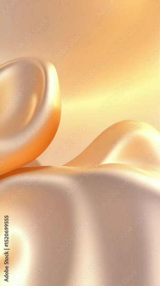 Poster abstract golden fluid forms: a dynamic visual journey