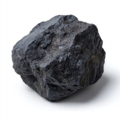 Obraz premium Large Dark Gray Rock on White Background