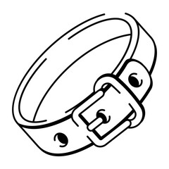 A doodle style icon of dog collar

