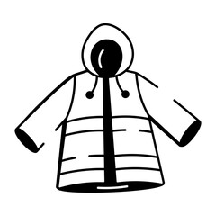 A sketchy style icon of raincoat
