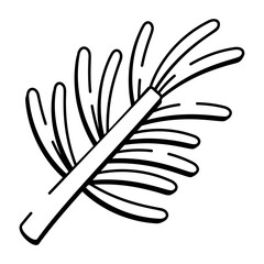 A drawing style icon of pine needle
