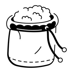 A drawing style icon of wool sack
