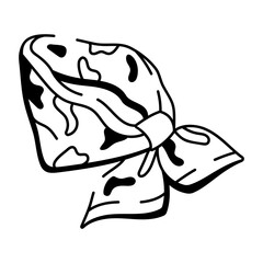 A hand drawn style icon of camo bandana