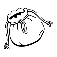 A drawing style icon of pouch
