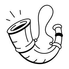 A drawing style icon of hunting bugle
