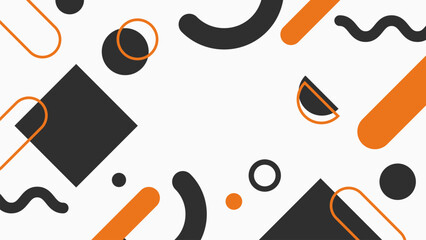 Colorful Abstract Memphis Geometric Shapes on Background