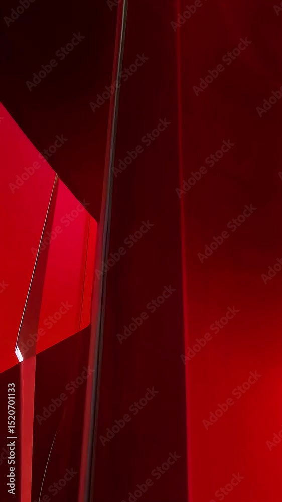 Poster Abstract Red Geometric Forms Illuminated