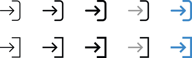 Set of Simple Entry Icons in Different Colors
