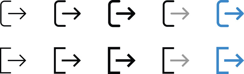 Set of Simple Arrow Icons for Navigation and Interface Design