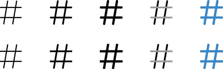 Various Shades of the Hashtag Symbol
