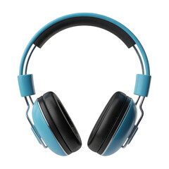 Obraz premium Stylish blue headphones isolated on transparent background