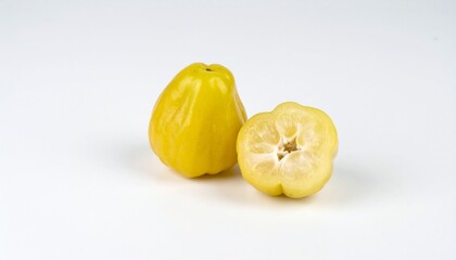 Ramontchis on Isolated White Background &ndash; Rare Tropical Fruit with Yellow Skin and Soft Pulp Under Studio Lighting