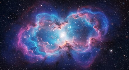 Vibrant Space Nebula with Stars and Cosmic Dust