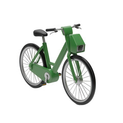Green city bicycle isolated on transparent background